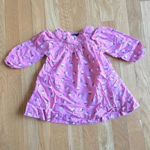 Gap Pink Floral Tunic Dress Size 6-12 months